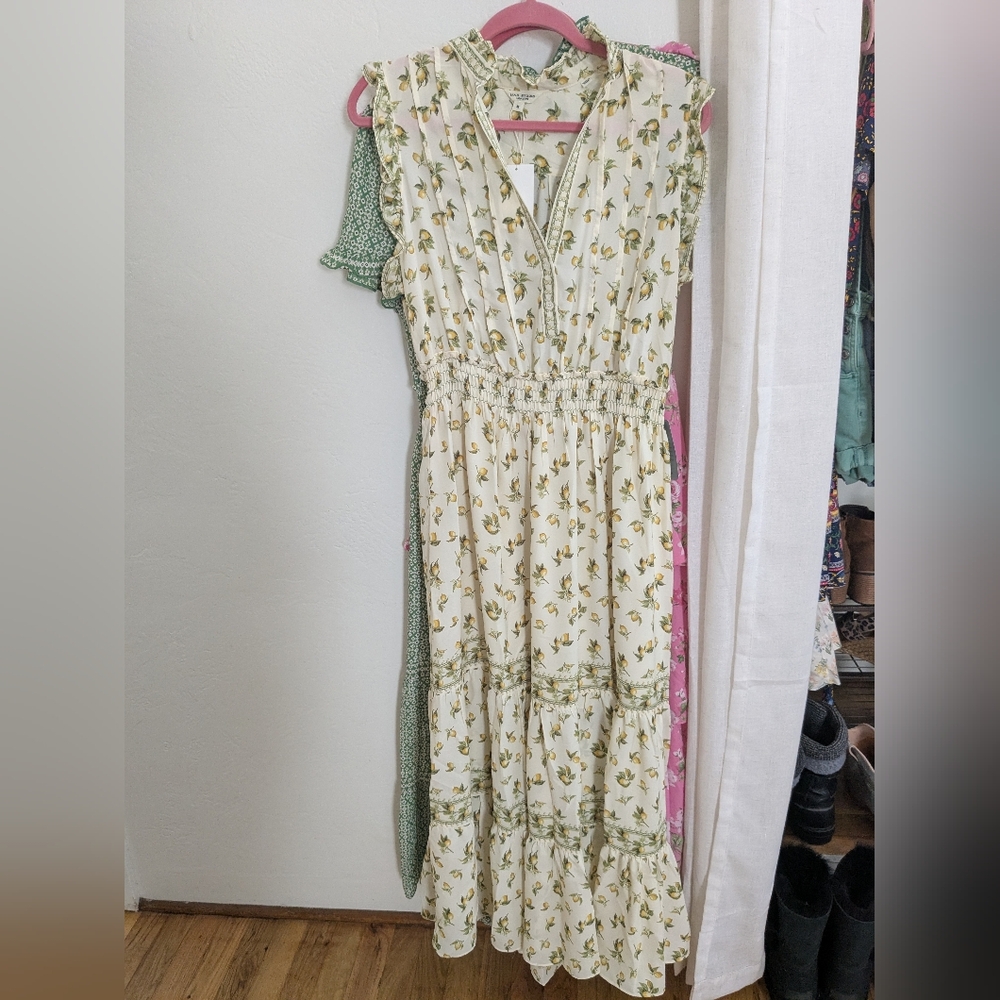 Max Studio 🍋 Flutter Sleeve Sundress With Lemons